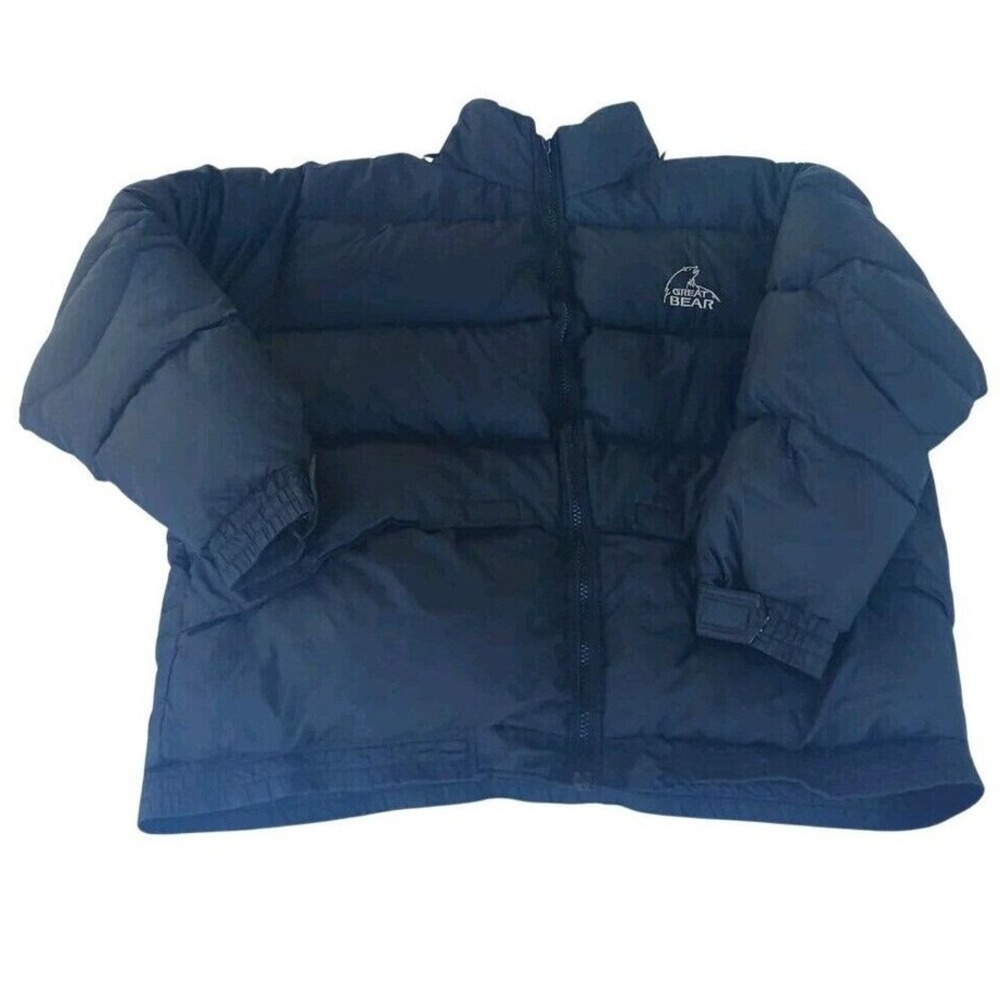 VTG Great Bear Down Feather Filled Puffer Jacket Black Bubble Coat‎ XL Winter